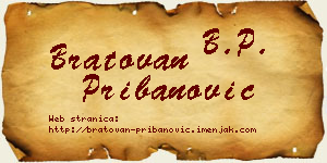 Bratovan Pribanović vizit kartica